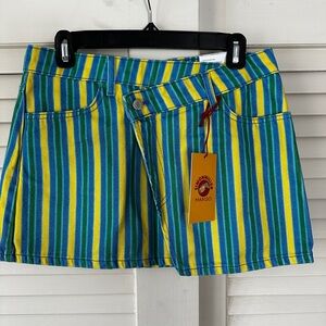 Simon Miller Striped Mini Skirt - Blue and Yellow